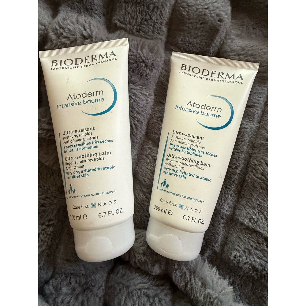 New Set of 2 Bioderma Atoderm Intensive Baume 200ml 6.7oz Ultra-Soothing Balm